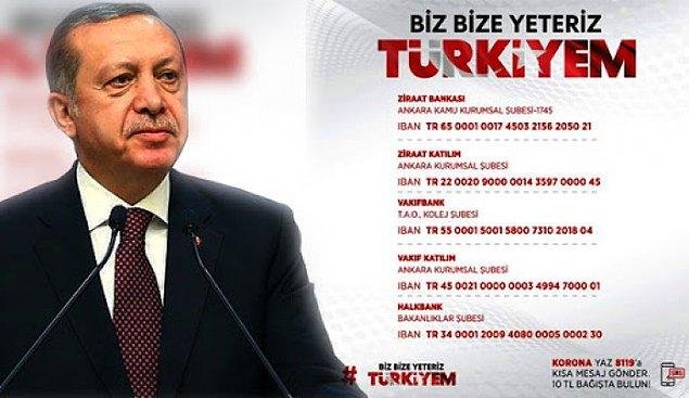 Cumhurbaşkanı Erdoğan'dan Kovid-19 için "milli bağış kampanyası"