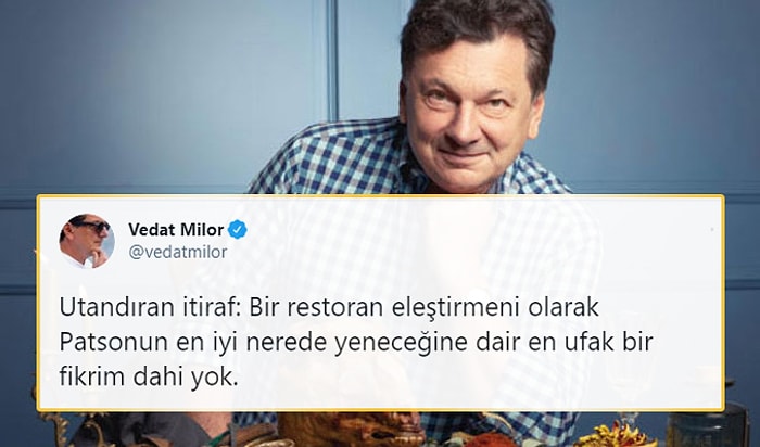 Twitter'daki Patso Tartışmalarına Vedat Milor da Dahil Oldu