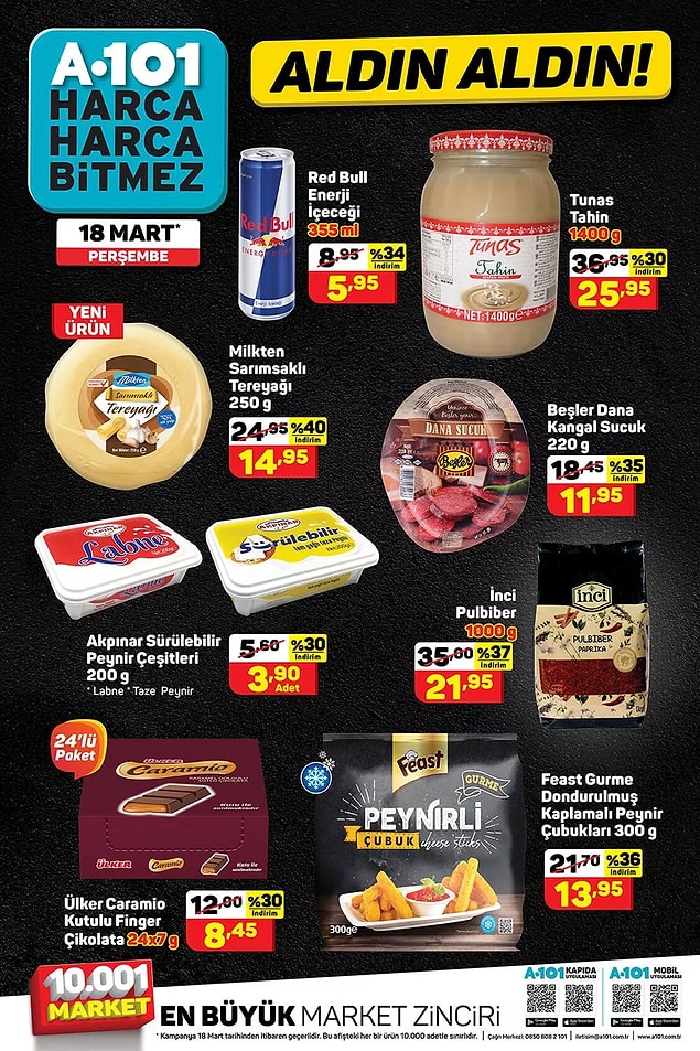 Feast peynirli çubuk 13,95 TL.