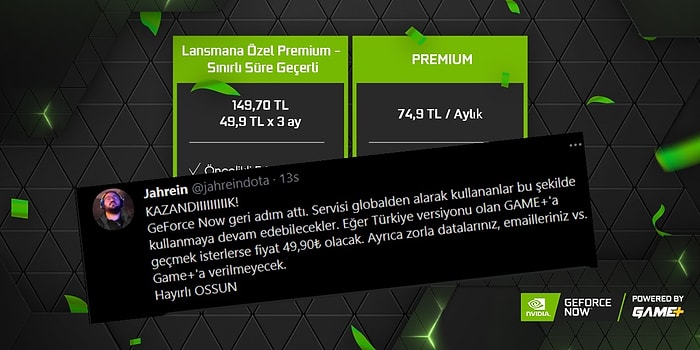 Oyuncular Mücadeleyi Kazandı! GeForce Now'dan Fiyatlar Konusunda Geri Adım Geldi