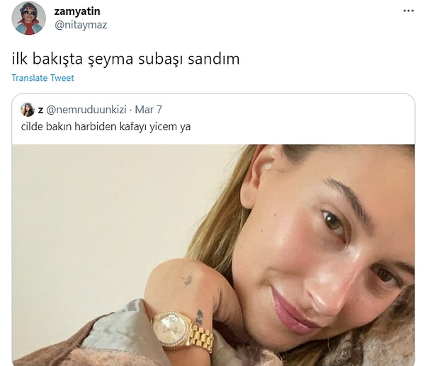 Aradan geçen yıllardan sonra artık Şeyma Subaşı'ya bakınca Hailey Bieber'ı; Hailey Bieber'a bakınca Şeyma Subaşı'yı görüyoruz.