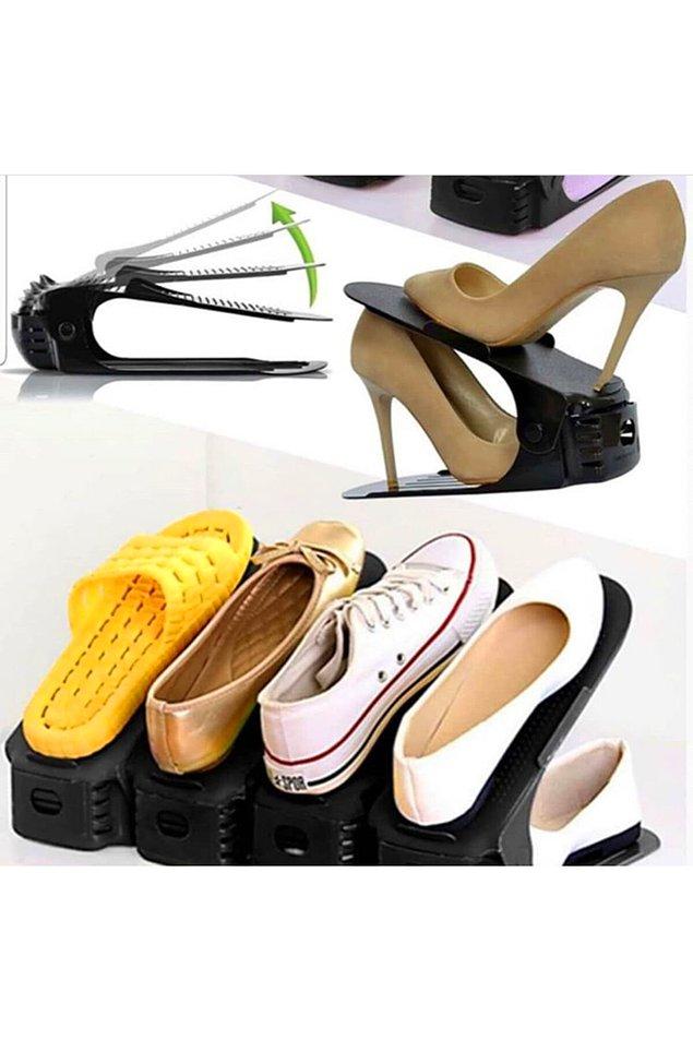 4. Ayakkabılıkta yerden tasarruf için ayakkabı rampaları kullanabilirsin.