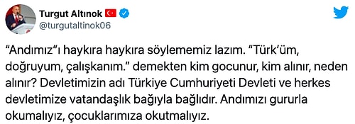 AKP'li Başkan Altınok'tan 'Andımız' Çıkışı: 'Türküm, Doğruyum' Demekten Kim Gocunur?