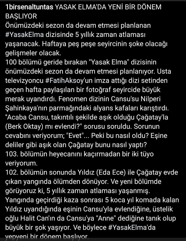 İçeriden bir bilgi sızdığını, olayların böyle geliştiğini söylüyorlar. Bakalım gerçekten de böyle mi olmuş. Meraktan öleceğiz!