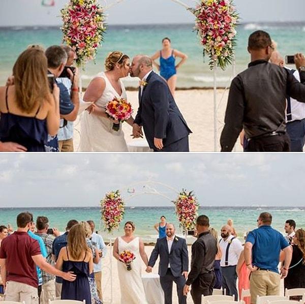 12. "Bu düğün için sahile sarı güvenlik bandı çektikleri halde mavi mayolu kadın ısrarla arkada durup bütün süreci dikilerek izledi."