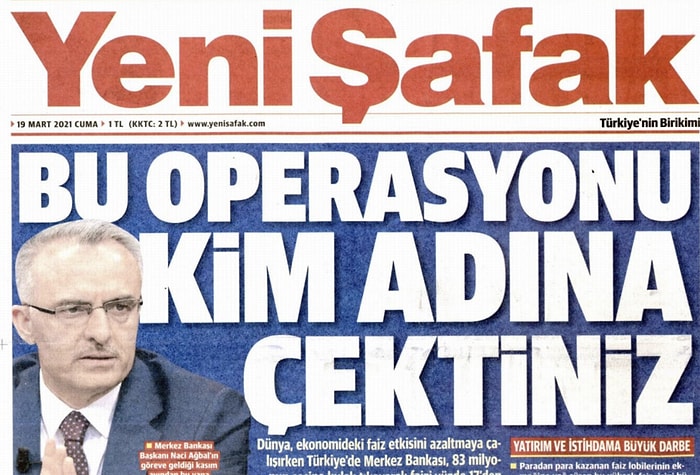 Yeni Şafak, Merkez Bankası'nı Hedef Aldı: 'Bu Operasyonu Kim Adına Çektiniz?'