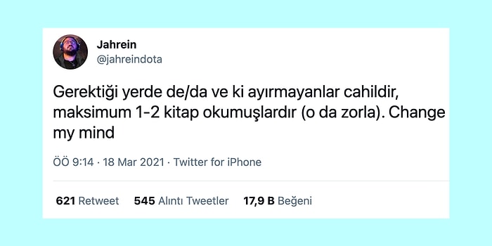 Yeni Tartışmamız Hayırlı Olsun! Bağlaçları Ayıramayan Cahil midir?