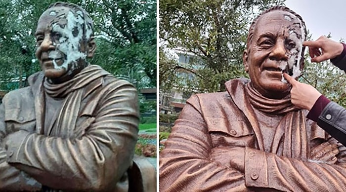 Buca'daki Bekir Coşkun Heykeline Saldırı