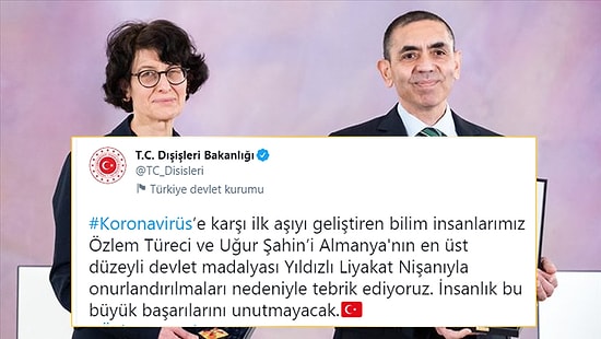 Dışişleri'nin Özlem Türeci ve Uğur Şahin Paylaşımı Sosyal Medyada Tartışma Yarattı