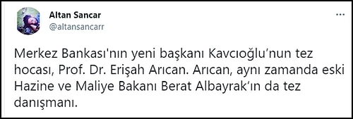 Yeni Merkez Bankası Başkanı ile Berat Albayrak'ın Ortak Noktası Ne?