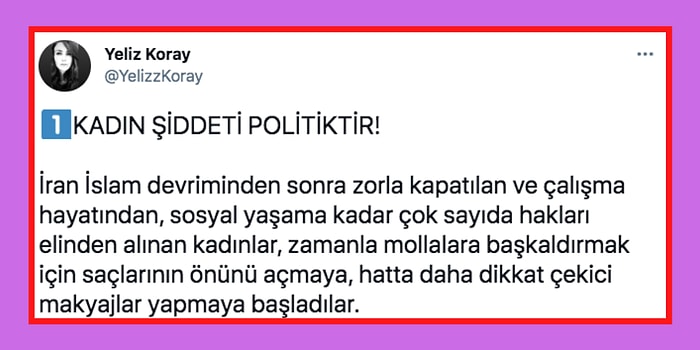 Türkiye'nin Kadınları Sindirme Politikasının İran Gibi Ülkelerle Benzer Yanları Olduğunu Anlatan Paylaşım