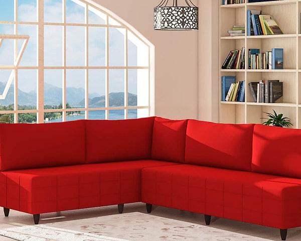 2. Kırmızı mobilyalar, doğru dekorasyonla olduğundan daha da şık görünebilir...