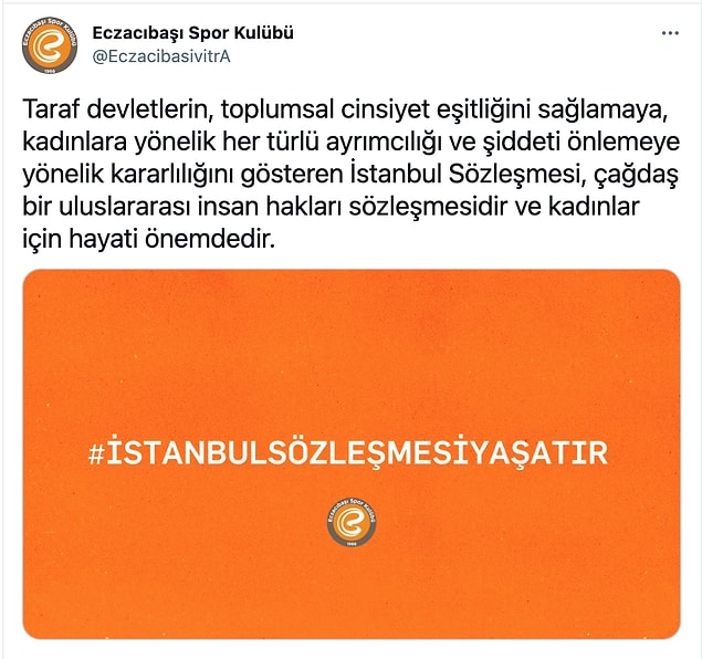Dün, Eczacıbaşı Spor Kulübü de bir açıklama yayınlamıştı:
