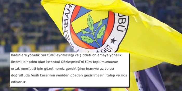 Fenerbahçe İstanbul Sözleşmesi'nin Feshine Tepki Gösterdi: Kadınlar ve Kız Çocuklarımız İçin!