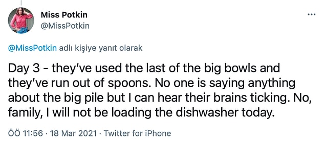 "3. Gün - Büyük kaselerin sonuncusunu da kullandılar ve kaşıkları bitti. Büyük yığın hakkında kimse bir şey söylemiyor ama beyinlerinin tik taklarını duyabiliyorum...