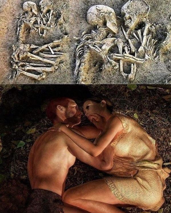 14. 6000 yıl süren bir sarılma... Onlar, 2007 yılında Mantova (İtalya) yakınlarında bulunan Neolitik döneme ait iki iskelet olan "Valdaro'nun Aşıkları".