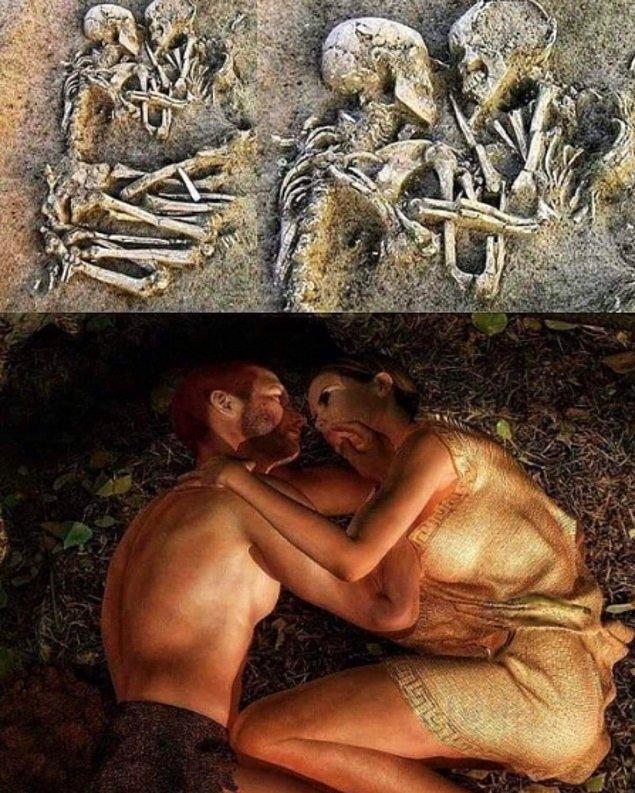 14. 6000 yıl süren bir sarılma... Onlar, 2007 yılında Mantova (İtalya) yakınlarında bulunan Neolitik döneme ait iki iskelet olan "Valdaro'nun Aşıkları".