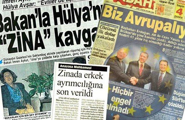 Bildiğiniz gibi 1996-1999 yılları arasında Anayasa Mahkemesi tarafından suç olmaktan çıkarılan zinayı AKP iktidara geldiği günden itibaren sürekli gündemde tutmuştu.