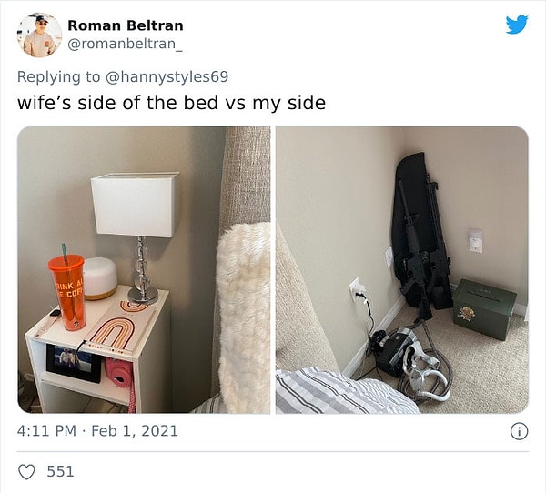 5. Сторона кровати жены и моя