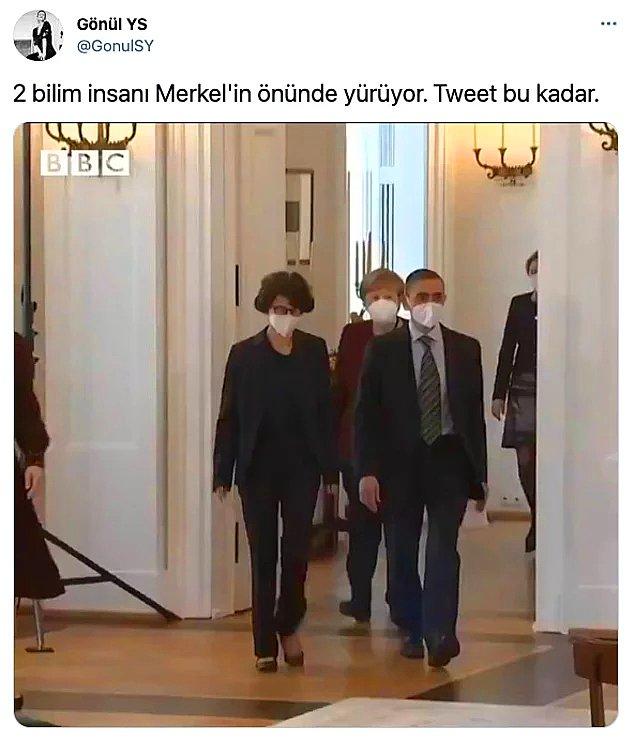 Hatta Angela Merkel’in de katılımıyla gerçekleşen törende Merkel'in, Özlem Türeci ve Uğur Şahin'in arkasında yürümesi de gündem olmuştu.