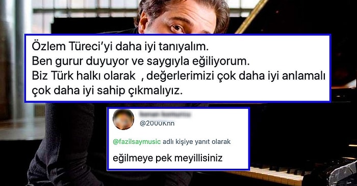 Fazıl Say, Bilim İnsanı Özlem Türeci'yi Övdüğü Tweete Gelen Ayarsız Yoruma Kapak Gibi Bir Cevap Verdi