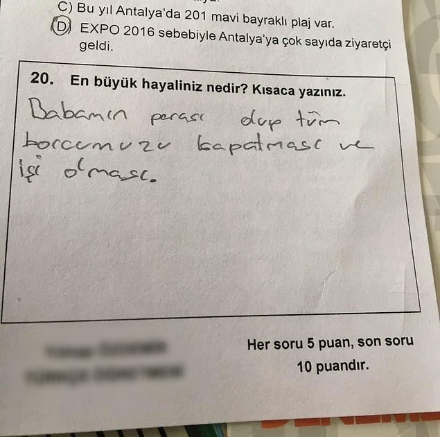 Küçücük bir çocuğun hayali bu... Sadece babasının borcunun olmamasını istiyor. Bu küçücük bedenlerine yükler bindirdik ülkece. Gördünüz mü?