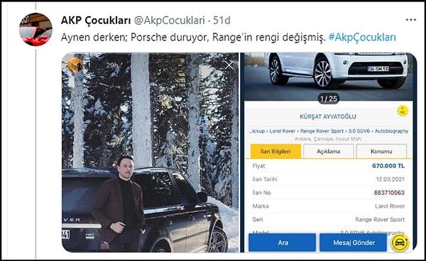 Paylaşımlarda Ayvatoğlu'nun satışa çıkardığı lüks araçlarına da değiniliyor. 👇