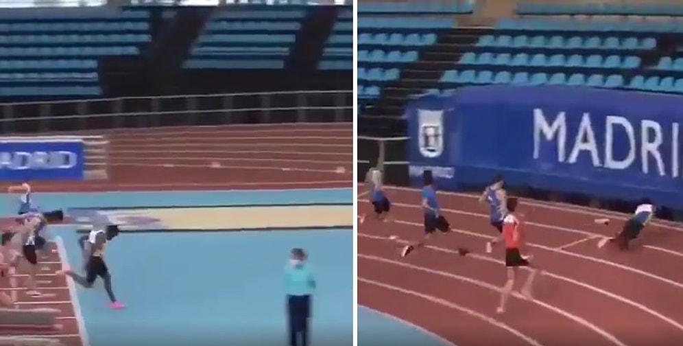 Bu Nasıl Bir Şanssızlık? Yarışı Kazanan Atletin Ayağı Takıldı Korkulukların Arasından Boşluğa Düştü