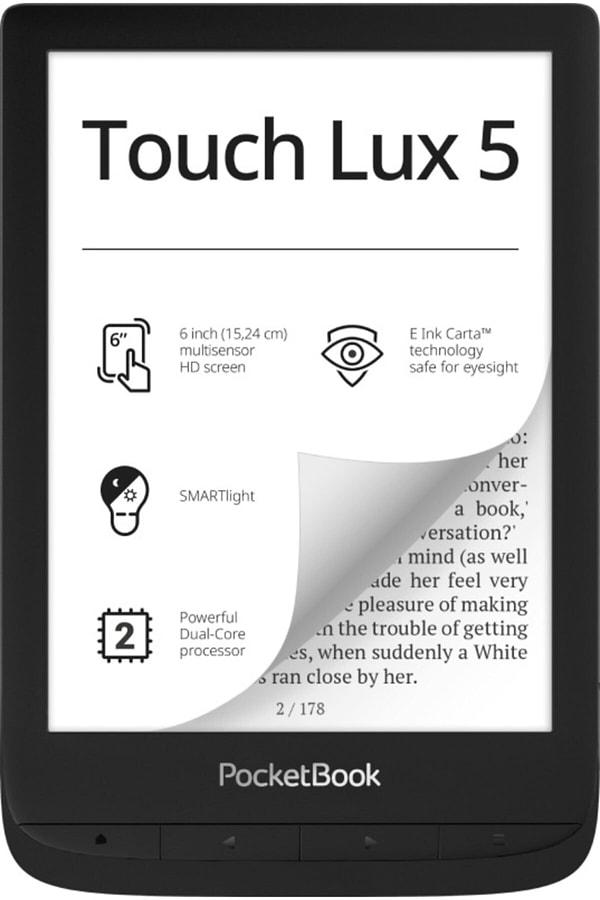 15. Pocketbook Touch Lux 5 e-kitap okuyucu - Siyah