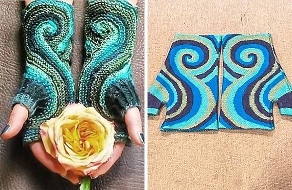 3. "Заказала эти прекрасные вязаные варежки для своей дочери (слева). Вот что я получила (справа)".