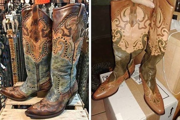 6. "Продавец утверждает, что сапоги выглядят по-другому из-за "освещения".