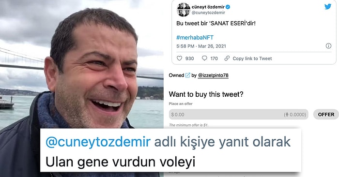 Cüneyt Özdemir, “Bu Tweet Bir ‘Sanat Eseri’dir” Tweetini 10.000 Dolara Sattı! Tepkiler Gecikmedi