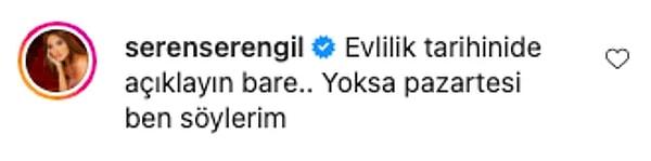 3. Seren Serengil'in ünlü bir çiftin fotoğrafının altına yazdığı yorum olay oldu! Heyecanla bekliyoruz...😅