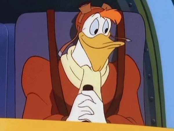 1. Как зовут летчика, отличающегося большим героизмом в мультсериале "Утиные истории"?