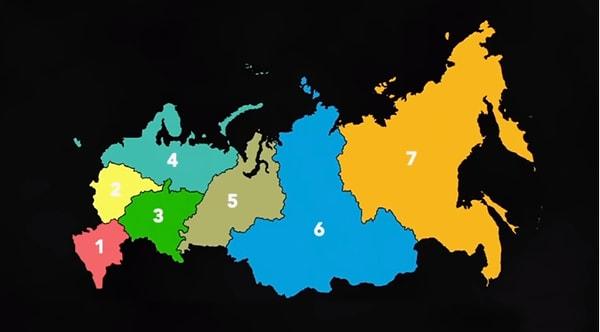 6. Rusya'nın 89 federasyon bölgesini daha rahat kontrol edebilmek için 7 idari bölgede yer alacak şekilde yeniden düzenledi.