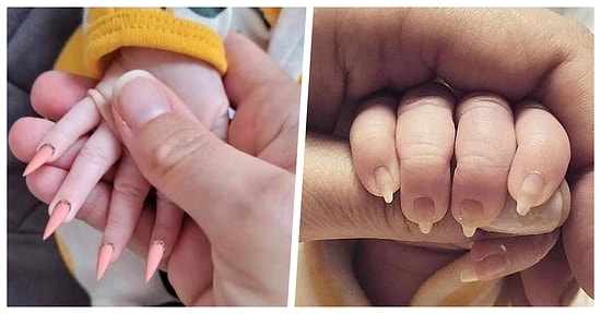 Yeni Doğan Bebeğinin Manikürlü ve Nail Artlı Tırnaklarını Paylaşarak Gören Herkesi Dehşete Düşüren Anne