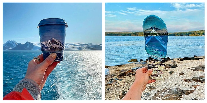 Эко-художница расписывает мусор, заставляя его буквально сливаться с природой (15 фото)