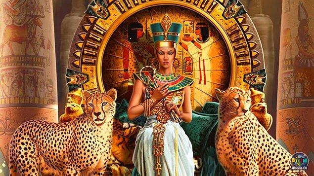 Kleopatra kurşun, antimom ve bakır taşı gibi maddelerin yanı sıra kırmızı toprakla göz makyajları yapması ile biliniyordu.