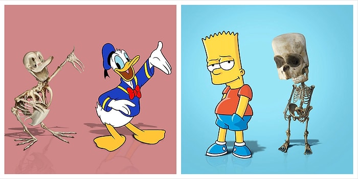 Бразильский иллюстратор фантазирует на тему того, как бы выглядели скелеты известных персонажей мультфильмов (11 фото)
