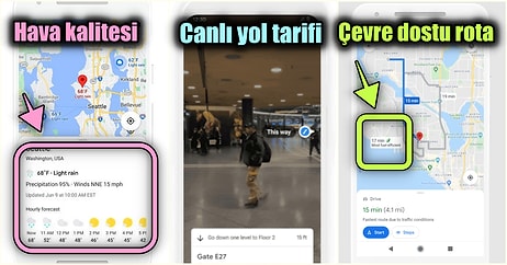 Canlı Yön Tarifinden Hava Kalitesine! Google Haritalar'a Yeni Özellikler Geliyor