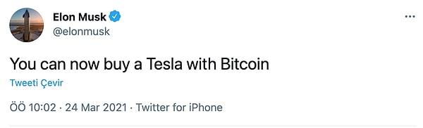 3. Kritik zamanlarda Bitcoin'i destekler nitelikte açıklamalar yapan Elon Musk'ın BTC'nin yükselişinde pay sahibi olduğunu belirtmemek olmaz!