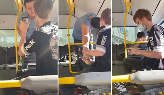 Otobüste Maske Takmadığı İçin Kendisini Uyaran Gence Saldıran Adam Yediği Kafa ile Dumura Uğradı