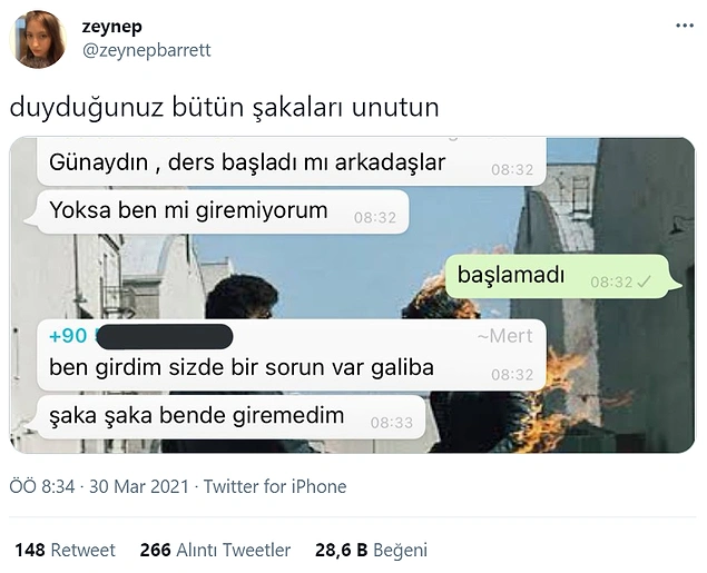 Güne böyle güzel bir şakayla başlamak insanı bomba gibi yapar.