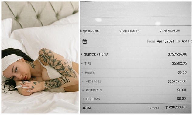 7. Rapçi Bhad Bhabie, OnlyFans platformundan 6 saatte 1 milyon dolar kazandığını paylaştı!