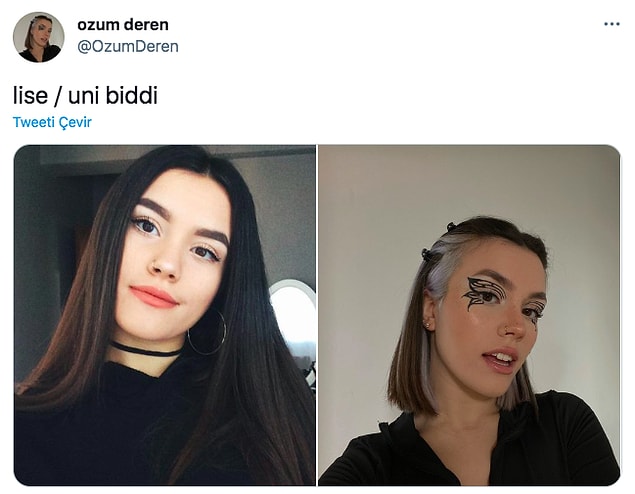 1. Evet, nur topu gibi bir Twitter akımımız daha oldu. Kullanıcılar, lisedeki ve üniversitedeki hallerini paylaşarak yaşadıkları değişimi gösterdi. Biz de bu paylaşımları sizlere gösterelim dedik. E haydi buyrun...