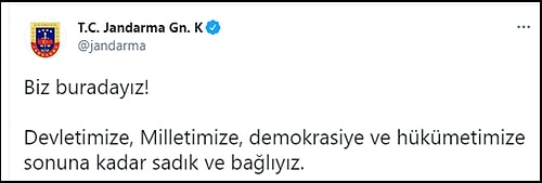 Emniyet, Jandarma ve MSB'den Peş Peşe 'Bildiri' Açıklaması: 'Hükümetimize Sonuna Kadar Sadık ve Bağlıyız'