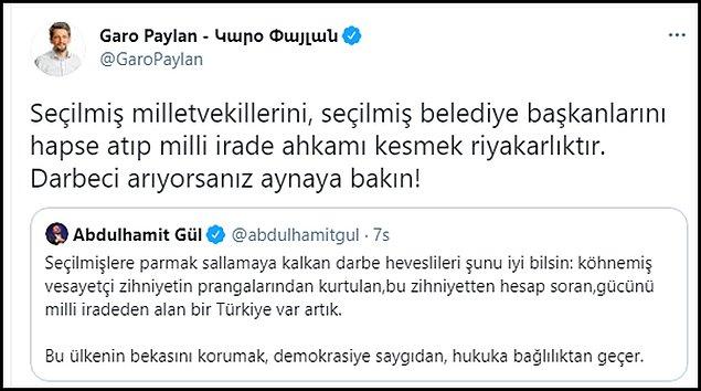 HDP'li Paylan: 'Darbeci arıyorsanız aynaya bakın'