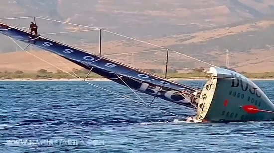 Jack Sparrow İşine Bak Kardeşim: Yan Yatan Yelkenlinin Üzerinde Takım Elbisesi ile Şov Yapan Adam