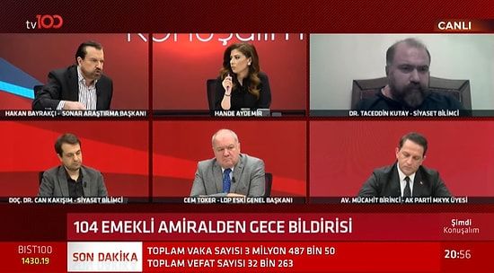 103 Emekli Amiral Tartışması Büyüyor: Hakan Bayrakçı ile Mücahit Birinci, TV 100 Yayınında Birbirine Girdi