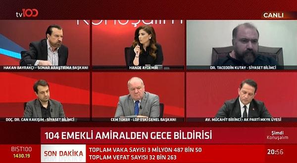 O tepkinin ardından TV 100'de 'Şimdi Konuşalım' programına konuk olan Hakan Bayraçı ile Hukukçu ve AK Parti MYK üyesi Mücahit Birinci arasında tartışma yaşandı.